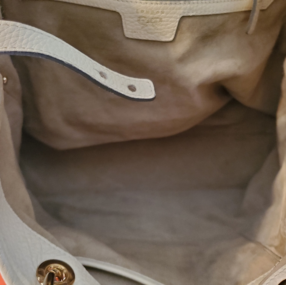 Vintage Anya Hindmarch Signature Striped bucket bag with metal foxhead handles - Picture 14 of 16